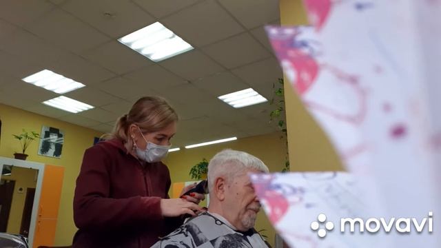 #мужскаястрижка# Мужская стрижка на седые волосы.полубокс