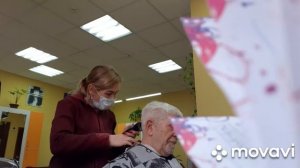 #мужскаястрижка# Мужская стрижка на седые волосы.полубокс