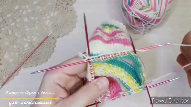 Вязание Носков на 5 спицах. Подробно для начинающих. Самый легкий способ носков из секционной пряжи смотреть онлайн