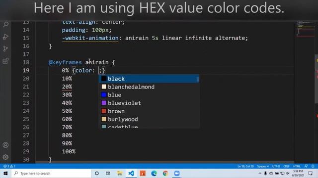 How to create an animated rainbow color text using HTML/CSS | animation using @keyframes in CSS смотреть онлайн