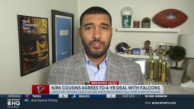Kirk Cousins agrees to 4-year, $180M deal with Atlanta Falcons | NFL FREE AGENCY I CBS Sports смотреть онлайн