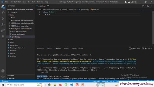 Part-05-Identifiers & Naming Conventions - Learn Programming from scratch with Python Programming смотреть онлайн