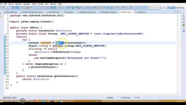 47.Tomcat 8.x JDBC Connection Pool example смотреть онлайн
