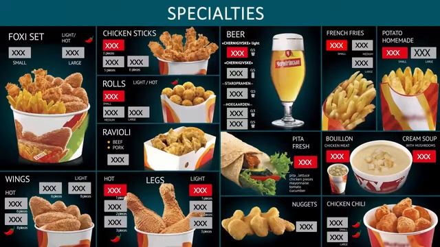 Промо Menu Board для Fast Food 2 смотреть онлайн