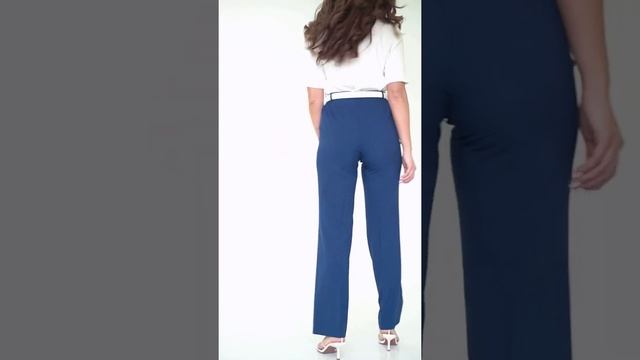 Классические прямые от бедра летние брюки на резинке VOZENTO, лен 5534 смотреть онлайн