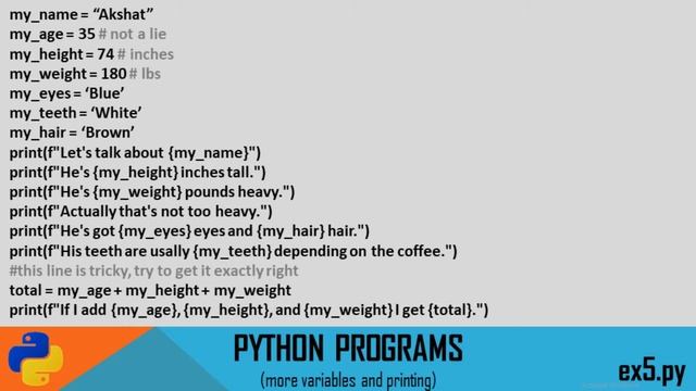 Set A // Python practice ex1.py - ex6.py // Introduction to python смотреть онлайн