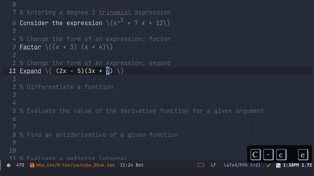 GNU Calc embedded in your Emacs Buffer for a LaTeX productivity boost. смотреть онлайн