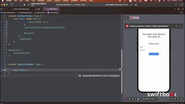 Фреймворк Observation (SwiftUI + iOS 17) смотреть онлайн