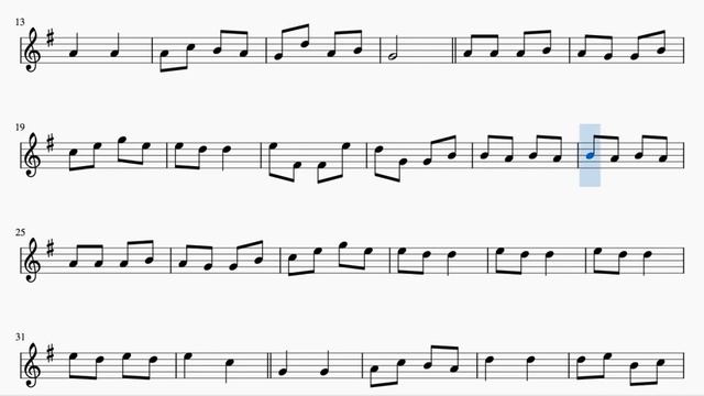Can Can Easy Sheet Music for Flute Recorder Oboe Easy Version Original Tone G Major смотреть онлайн
