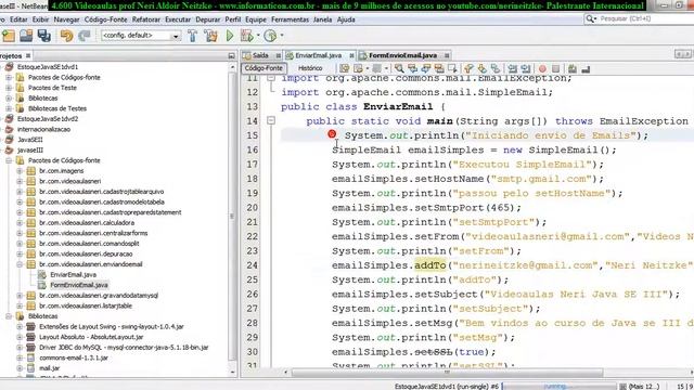 aula 4700 javaseIII Testando Funcionando envio de emails pelo Java смотреть онлайн
