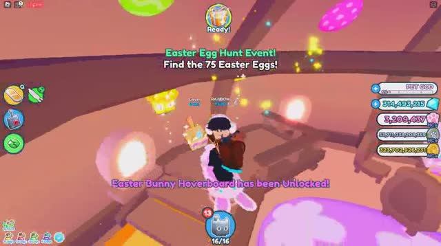 Мгновенно прошел Пасхальный квест PetSimulatorX и получил Easter Bunny Hoverboard
