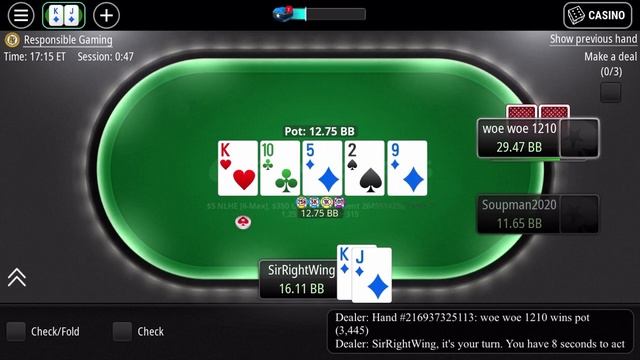 Pokerstars Mobile - $5 Online Poker Tournament FINAL TABLE (Real Money) смотреть онлайн
