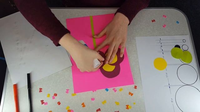 Аппликация из цветной бумаги, круги, 033 Цветок смотреть онлайн