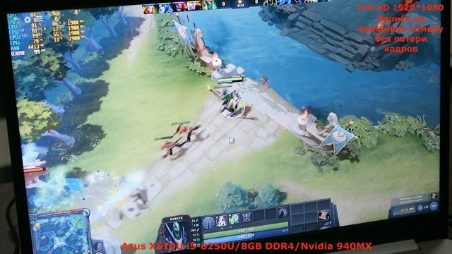 Тест FPS Dota 2 ASUS X510u i5 8250 & Nvidia 940MX смотреть онлайн