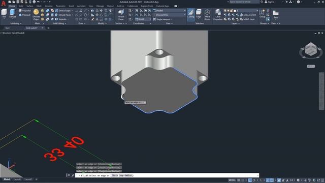 Autodesk, AutoCAD 3D, How to drawing limit switch, sketches #4 смотреть онлайн