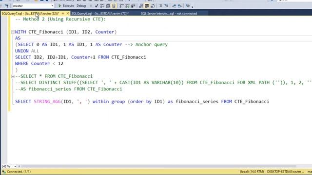 Fibonacci Series using SQL - V25 - While Loop - Recursive CTE - Fibonacci Numbers using SQL смотреть онлайн