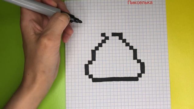 Как Рисовать Кавайный Арбузик по Клеточкам ? Арбуз по Клеточкам ? Рисунки по Клеточкам смотреть онлайн