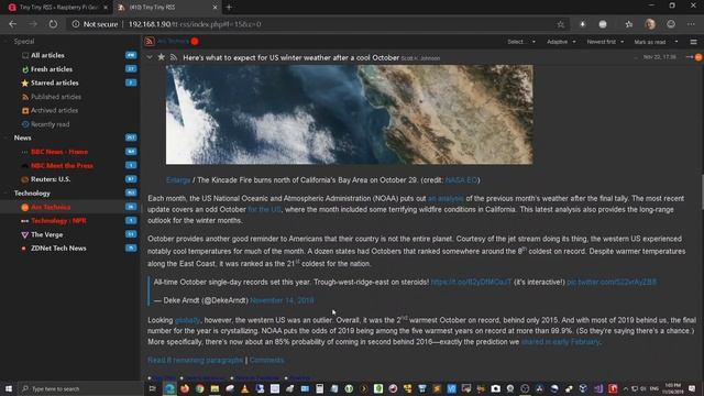 TinyTiny RSS News Aggregator смотреть онлайн