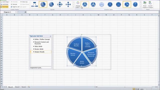 Create a diagram in Excel 2010 using Smart Art смотреть онлайн
