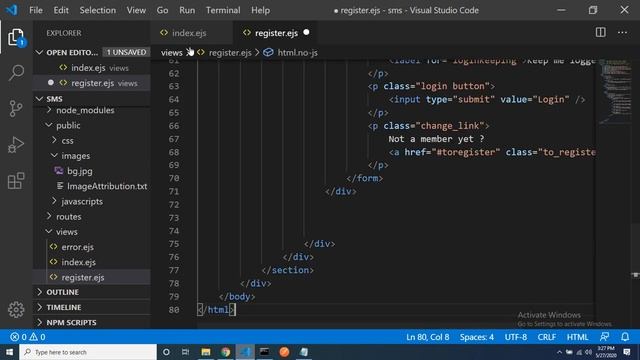 2. FULL STACK COURSE IN HINDI CREATING STRUCTURE IN NODEJS USING EJS смотреть онлайн