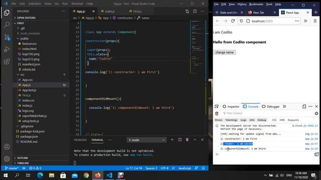 React from scratch #5 lifecycle methods смотреть онлайн