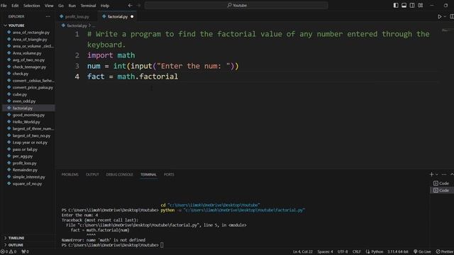 Factorial of Num in Python by Code Solver смотреть онлайн