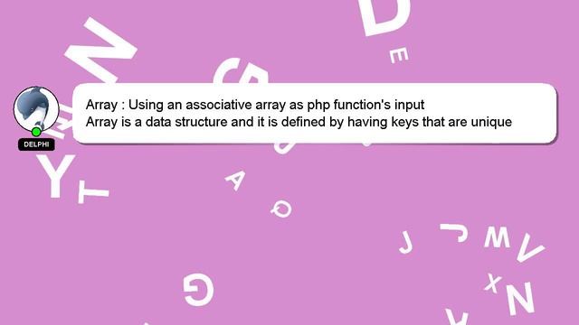 Array : Using an associative array as php function's input смотреть онлайн