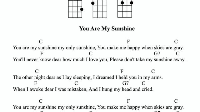 You Are My Sunshine, a practice, play along for ukulele. смотреть онлайн