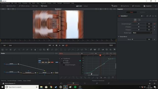 Tutorial: Spin Transition in DaVinci Resolve 15/Fusion | No plugin смотреть онлайн
