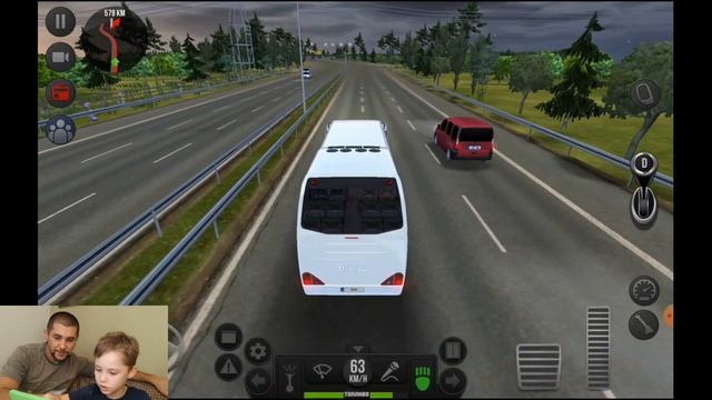 Играем с папой в симулятор автобуса смотреть онлайн