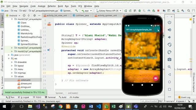 Android - TP7 – ArrayAdapter Simple - Part5 : Spinner смотреть онлайн