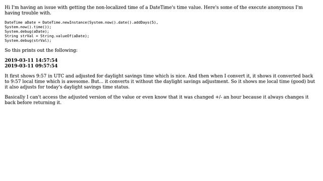 Salesforce: Getting the non-converted time of a DateTime смотреть онлайн