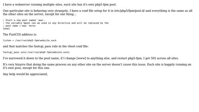 DevOps & SysAdmins: Changing the name of php5-fpm pool causes 502 смотреть онлайн
