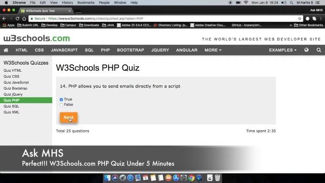 Perfect!!! W3Schools com PHP Quiz Under 5 Minutes смотреть онлайн