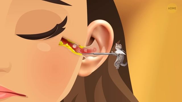 ASMR: странное, но приятное удаление ушной серы | Милый котенок чистит уши смотреть онлайн