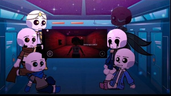 Sans au (canon) react to Random video + (im play game horror)