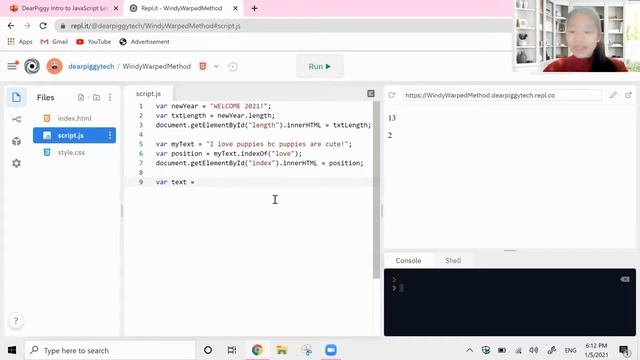 DearPiggy's Introduction to JavaScript - Intro to String Methods смотреть онлайн