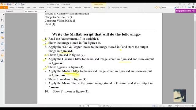 Computer Vision | Mean, Median, & Gaussian Filters in Matlab شرح смотреть онлайн