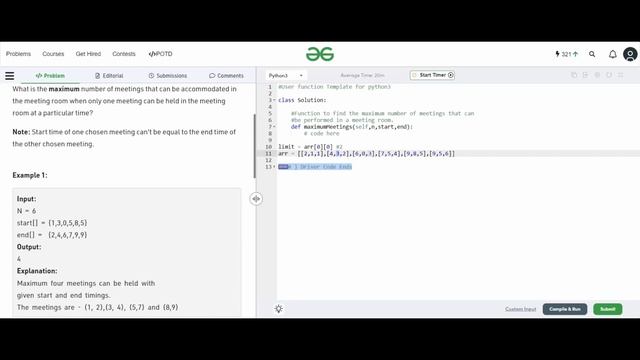 N Meetings In One Room Gfg Python Leetcode - Greedy Approach смотреть онлайн
