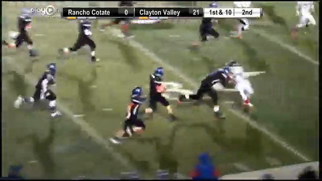 #6 Garrett Nelson of Clayton Valley makes a nice leaping grab for an interception and returned for смотреть онлайн