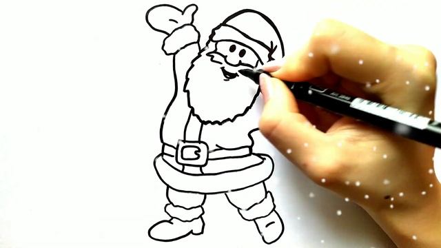 Как нарисовать ДЕДА МОРОЗА  Мультик раскраска ДЕД МОРОЗ  Нарисуй Ка