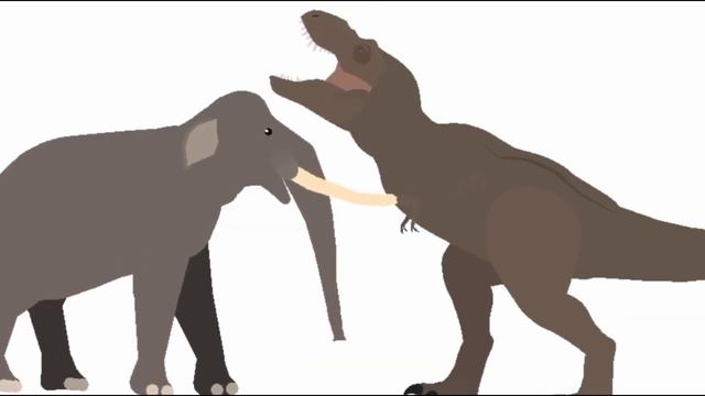 Palaeoloxodon Namadicus vs Tyrannosaurus Rex (Jurassic World) _Sticknodes смотреть онлайн