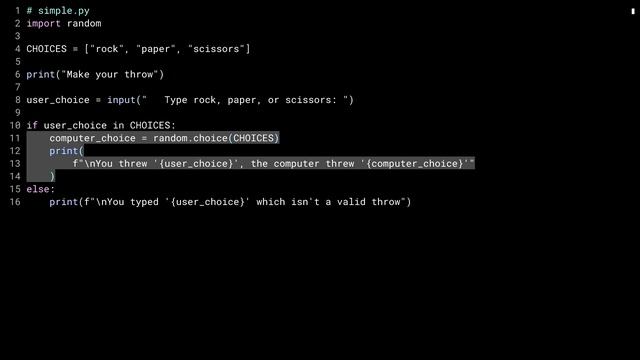 Accepting Input With Python and Starting a Rock, Paper, Scissors Game смотреть онлайн