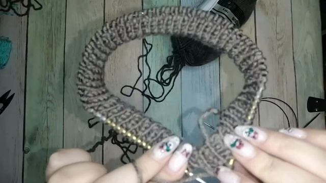 МК Женская балаклава спицами смотреть онлайн