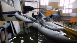 Обучение новичков навыкам гребли на байдарке