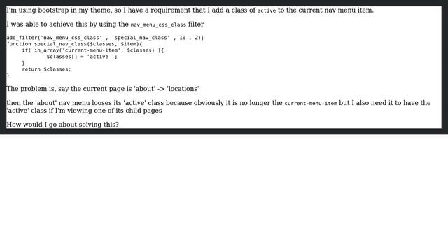 Wordpress: How can I add a class to a nav menu when I'm viewing a child page? смотреть онлайн