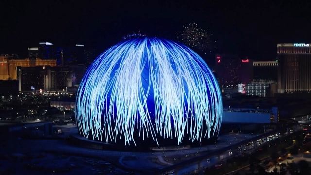 Las Vegas lights up with MSG Sphere billed as world’s largest video screen смотреть онлайн