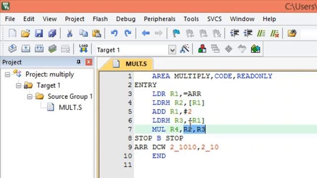 program to multiply two 16 bit binary numbers using ARM7TDM I LPC2148 смотреть онлайн