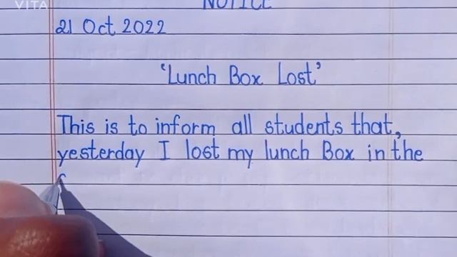 Notice for lost lunch box in school | notice on lost and found смотреть онлайн