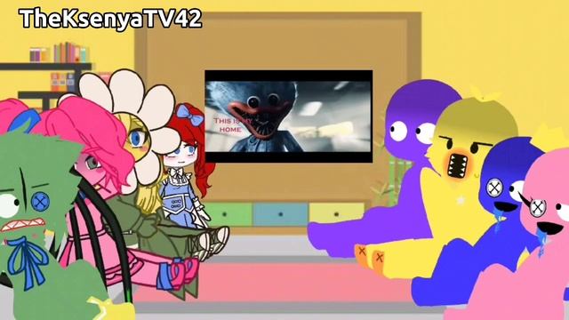 ?POPPY PLAYTIME AND RAINBOW FRIENDS REACT TO HUGGY WUGGY? [ Huggy Wuggy song ]? смотреть онлайн